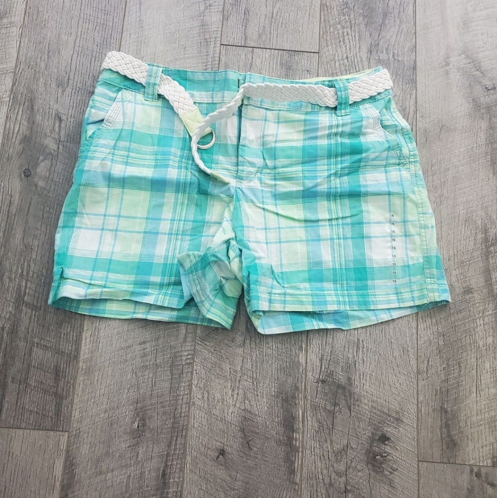 Teal Plaid St Johns Bay Shorts